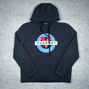 Vuarnet pullover hoodie mens Large Black Graphic France Logo Sweatshirt